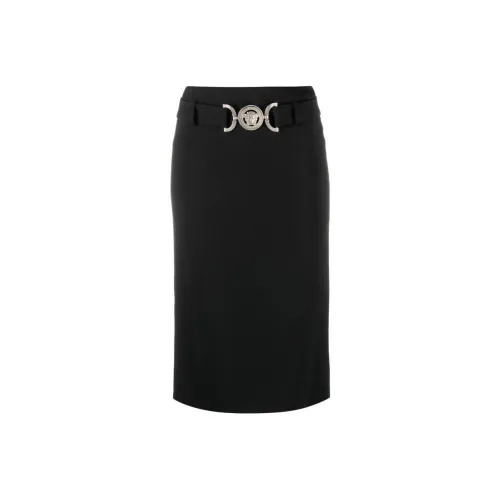 VERSACE Casual Long Skirts Women's Black