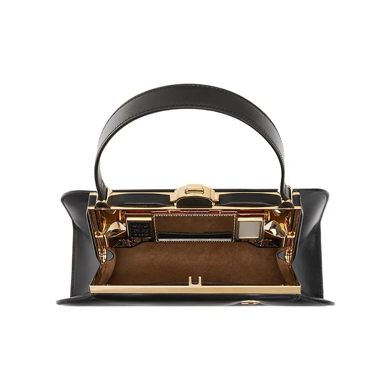 LOEWE Calfskin Lantern Bag Handbag Women's Black-3