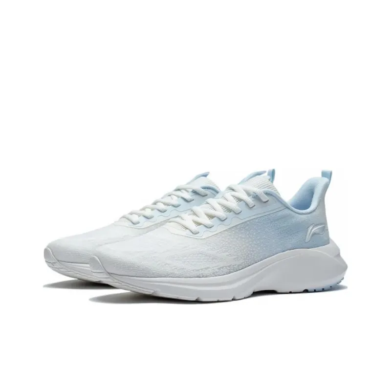 LiNing YunQue Anti Slip Wear Resistant Low Top Running Shoes Women's White Blue-2