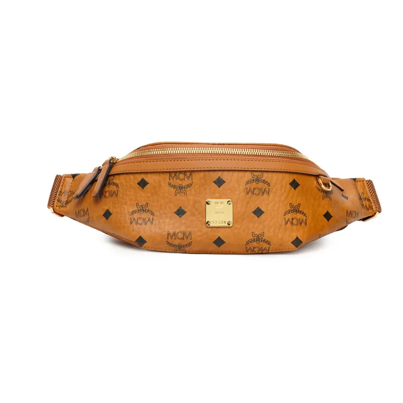 MCM Slim Fursten Belt Bag Small Visetos Cognac-0