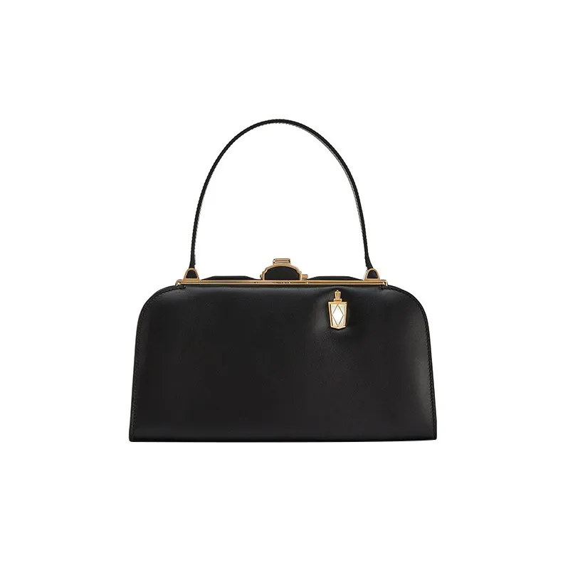 LOEWE Calfskin Lantern Bag Handbag Women's Black-0