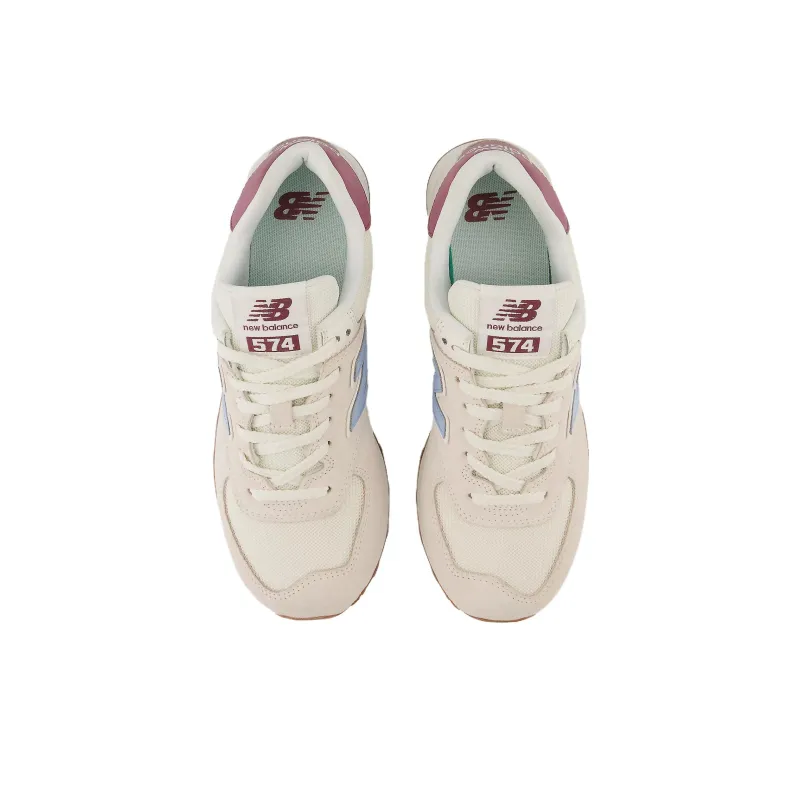 New Balance 574 Beige Baby Pink Ecru Blue Women's-3