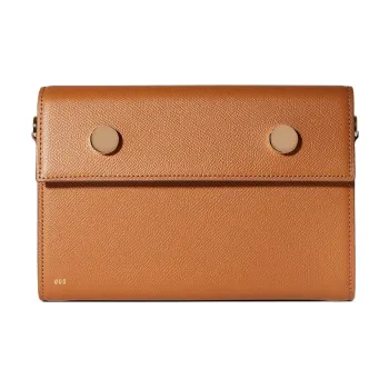 RSVP Paris Golden Eyes Collection Grained Cow Leather Crossbody Bag Shoulder Bag Women's Caramel