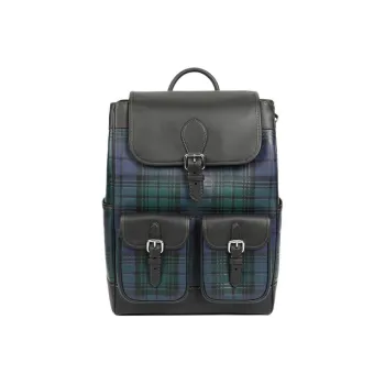 COACH Frankie Cow Leather Backpack Large Size Men's Navy & Green