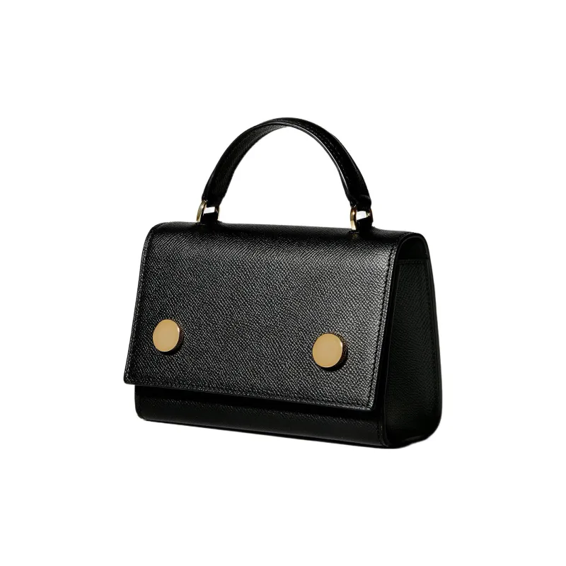 RSVP Paris Munchkin Collection Grained Calfskin Portable Crossbody Bag Shoulder Bag Small Size Women's Black-1