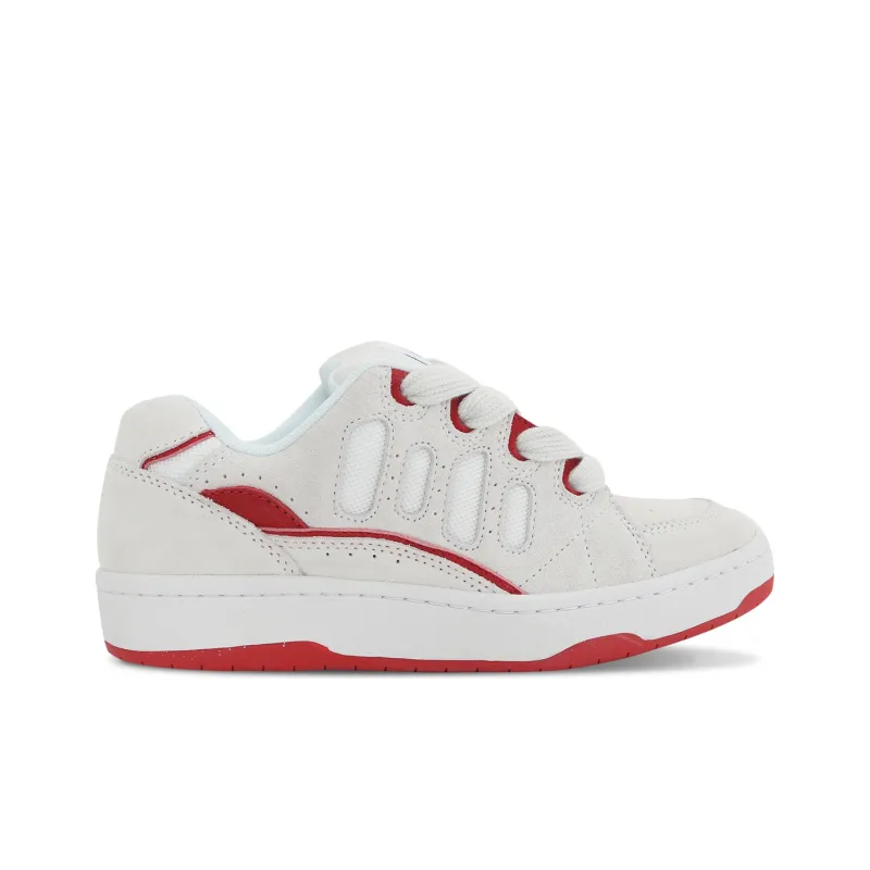 Ollieskate Low Top Skateboard Shoes Unisex White Red-1