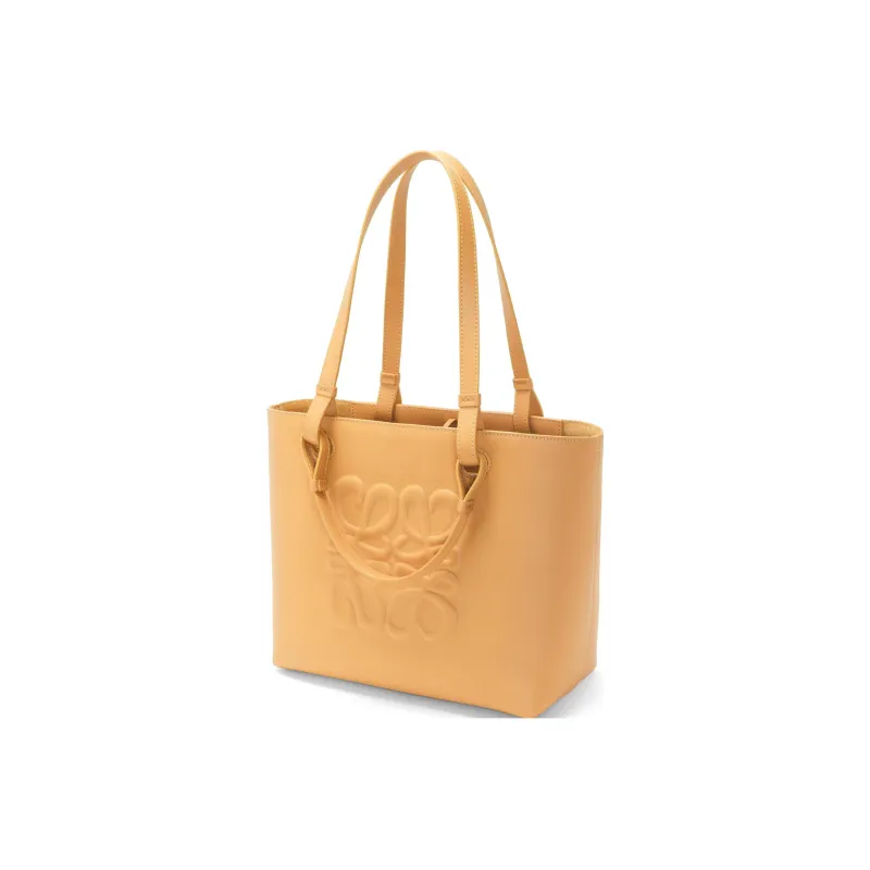 LOEWE Anagram Calfskin Tote Bag Shopping Bag Handbag Small Size Women's Warm Desert-1