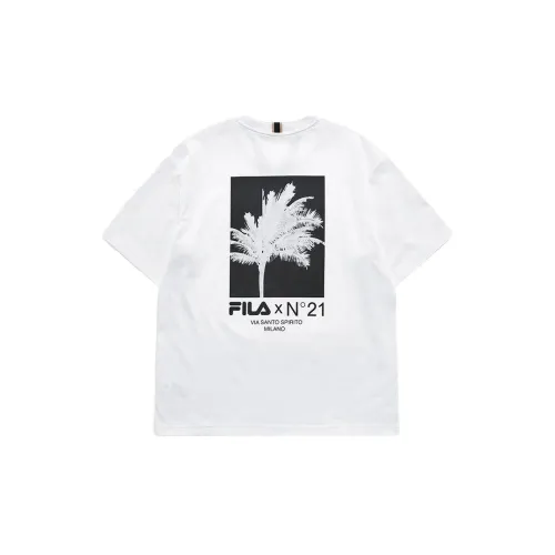 N°21 FILA FUSION X N°21 Co-branded Series T-Shirts Unisex White