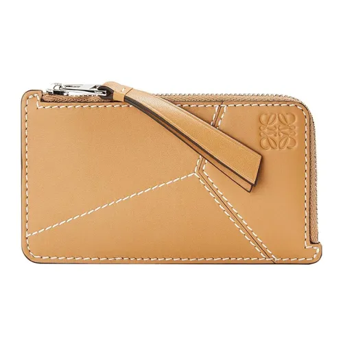 LOEWE Puzzle Smooth Cow Leather Card Holder Men's Khaki
