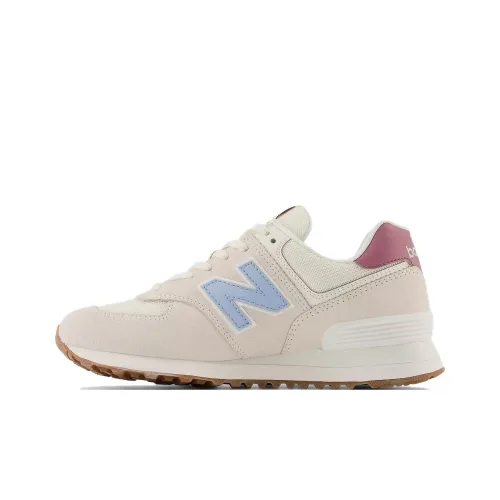 New Balance 574 Beige Baby Pink Ecru Blue Women's