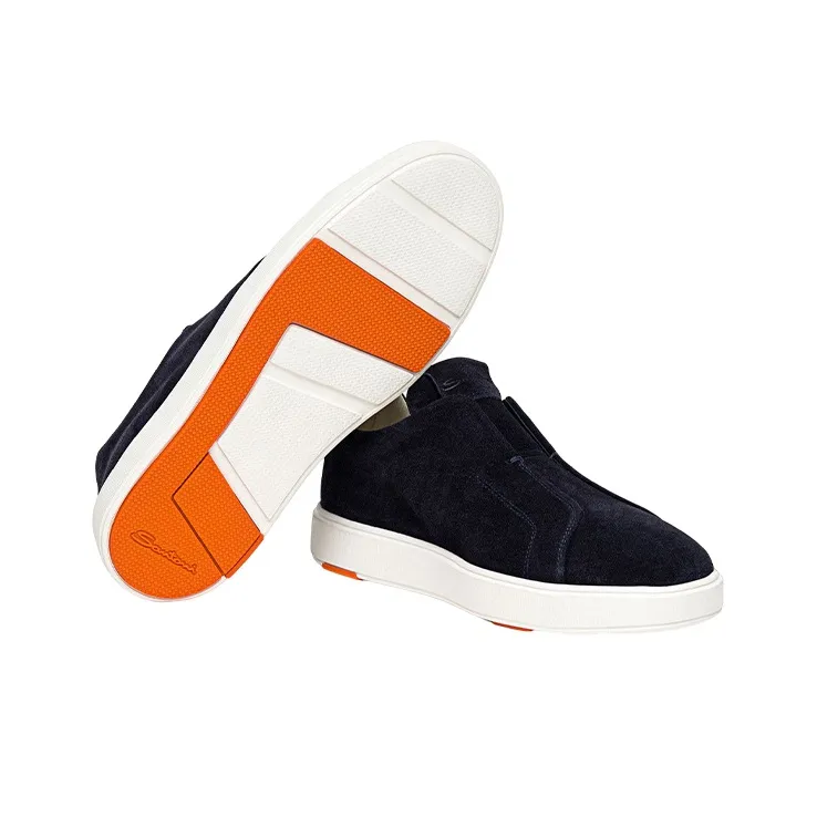 Santoni Suede Slip-on Sneakers-3