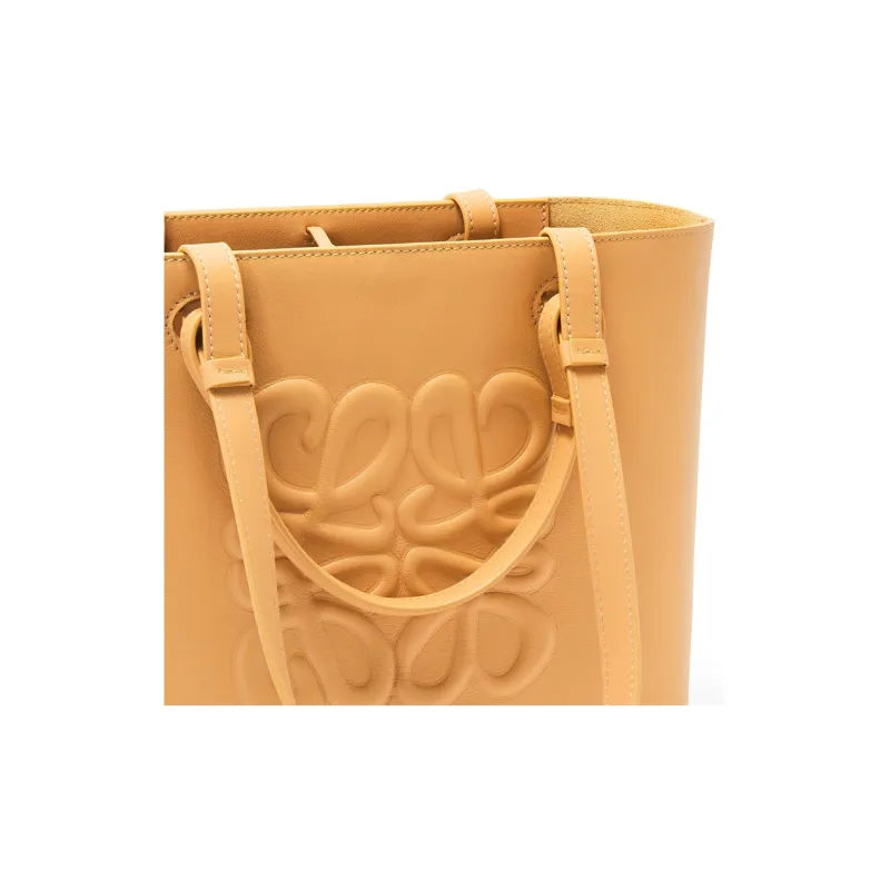 LOEWE Anagram Calfskin Tote Bag Shopping Bag Handbag Small Size Women's Warm Desert-3