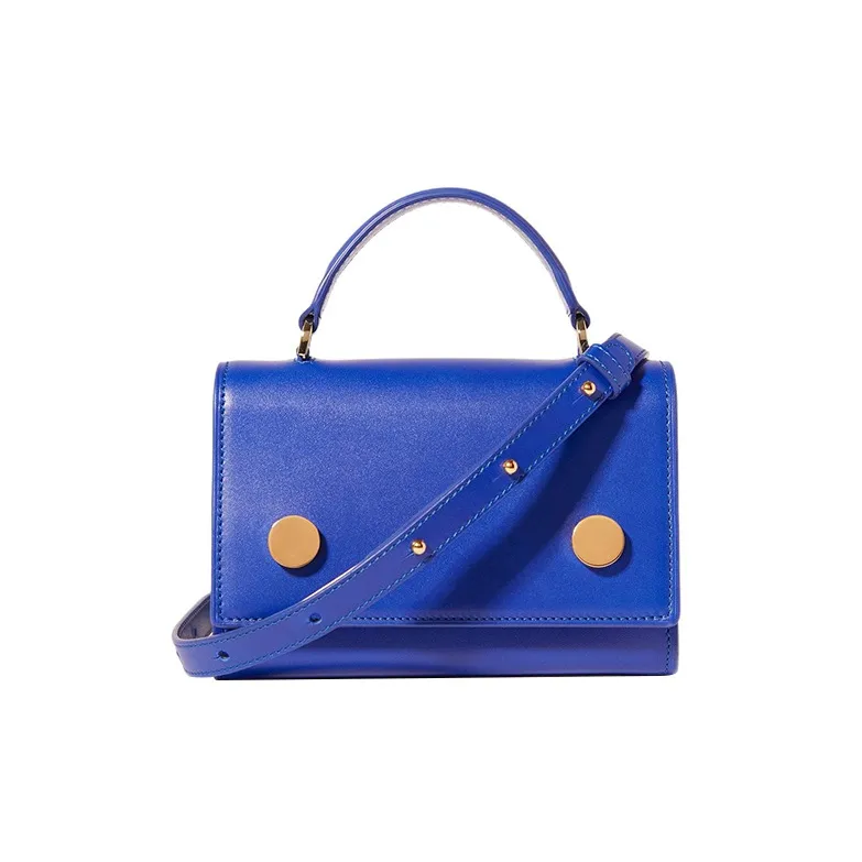RSVP Paris Munchkin Collection Smooth Cow Leather Portable Crossbody Bag Shoulder Bag Women's Blue-1