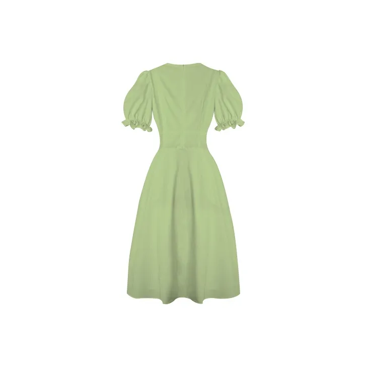 JINYE ORIENTAL Short Sleeved Dresses Women's Fruit Green-1