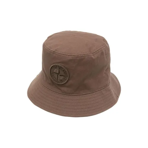 STONE ISLAND Bucket Hats Men Coffee