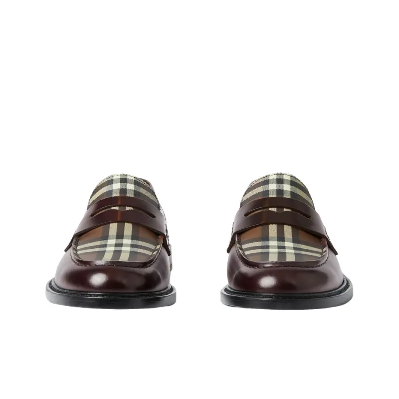 Burberry Penny Loafers Men's Burgundy-2