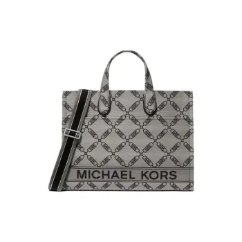MICHAEL KORS Fabric Portable Crossbody Tote Large Size Women's Ecru & Black