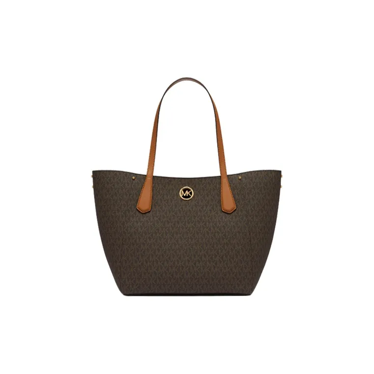 MICHAEL KORS Artificial Leather Tote Bag, Shopping Bag, Shoulder Bag Large Size Women's Dark Brown/Acorn Brown-0