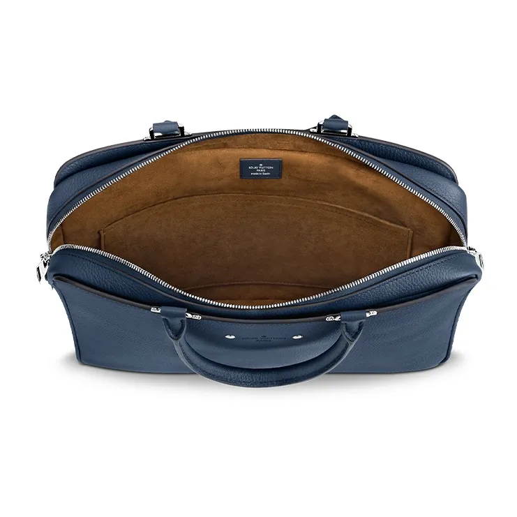 LOUIS VUITTON ARMAND Cow Leather Briefcase, Shoulder Bag, Crossbody Bag, Handbag Regular Men's Marine Blue-3