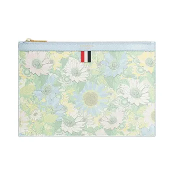 THOM BROWNE· Eggstone Grain Leather Clutch Men's Light Blue