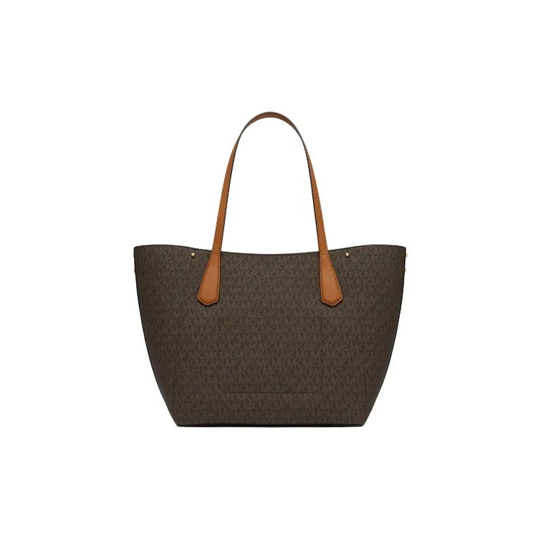 MICHAEL KORS Artificial Leather Tote Bag, Shopping Bag, Shoulder Bag Large Size Women's Dark Brown/Acorn Brown-2