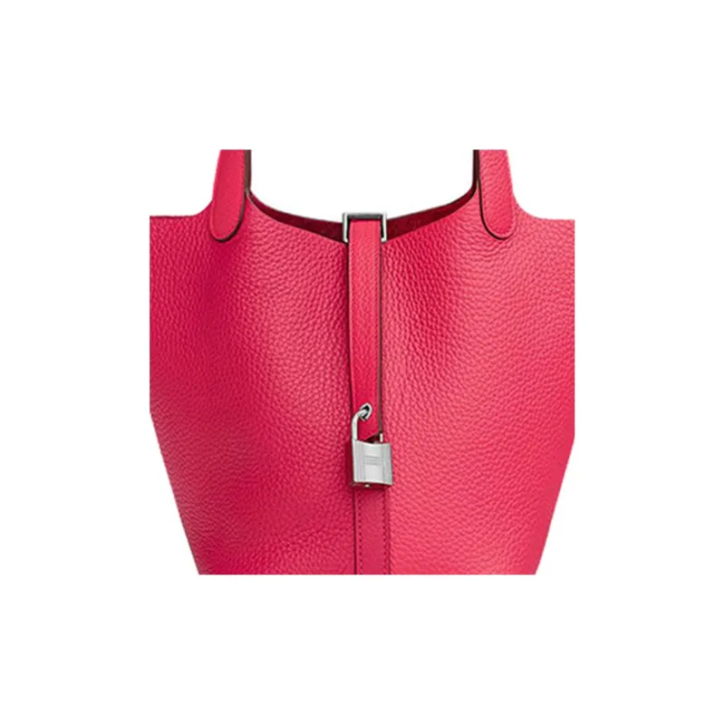 HERMES Picotin Lock TC Leather With Cow Leather Bucket Bag Handbag Women's Ultimate Pink & New Red-3