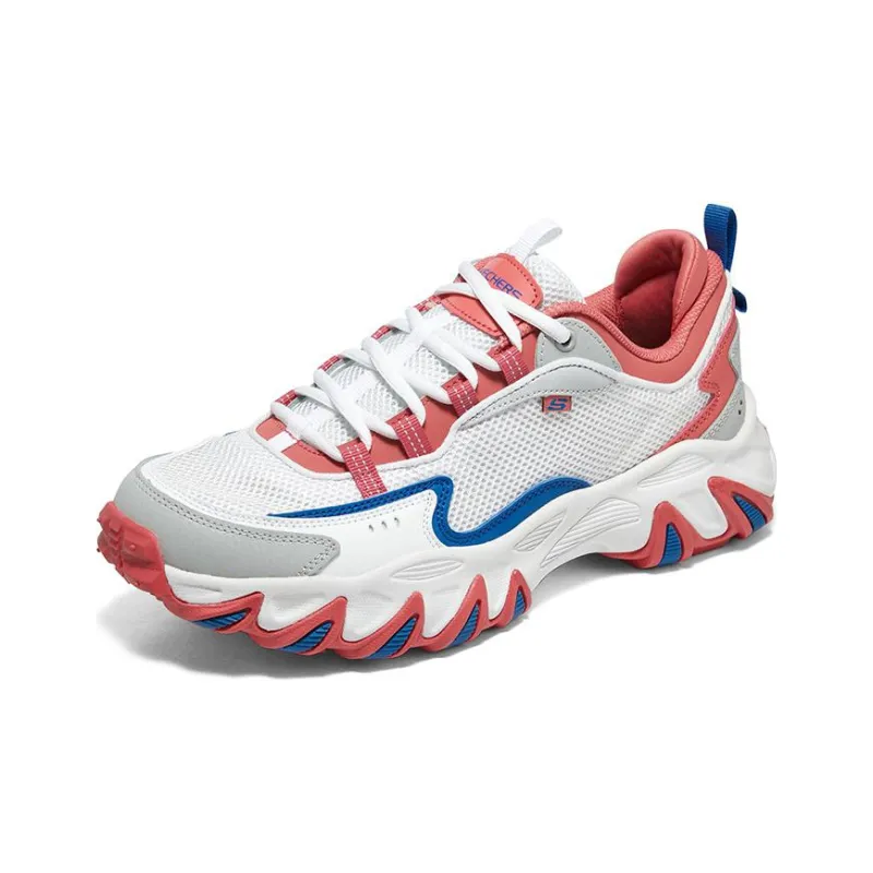 Skechers Stamina V3 Wildfire Shoes Anti Slip Wear Resistant Low Top Hiking Trekking Shoes Men's White Red Blue-1