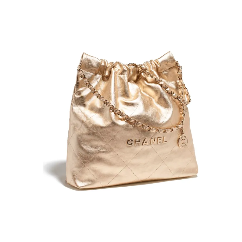 CHANEL 22Bag Calfskin Trash Bag, Tote Bag, Shopping Bag, Handbag, Shoulder Bag Regular Women's Gold-1
