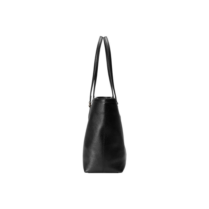 GUCCI Ophidia Canvas With Leather Trim Tote Bag Shopping Bag Shoulder Bag Handbag Medium Size Women's Black-2