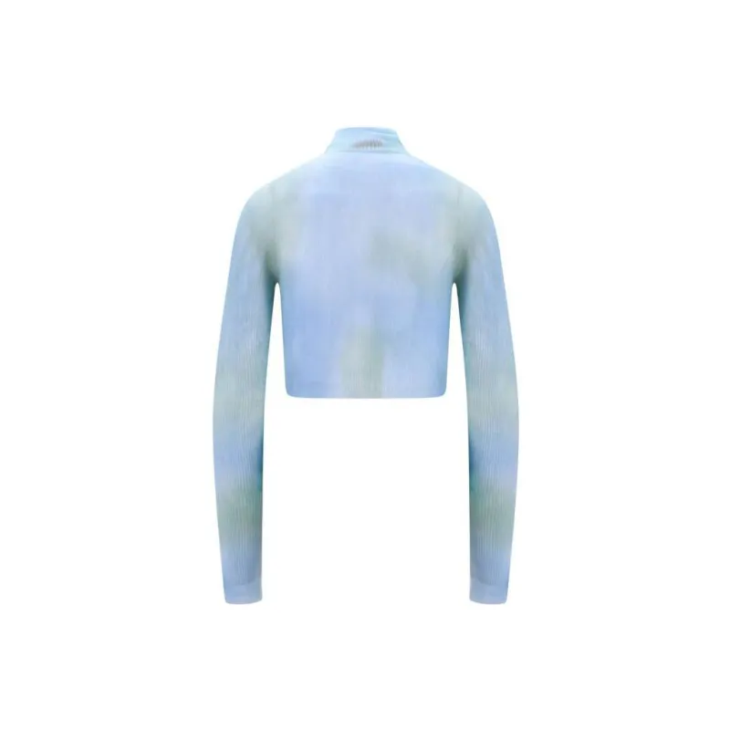 OFF WHITE Tie Dye Turtleneck Cropped Top-1