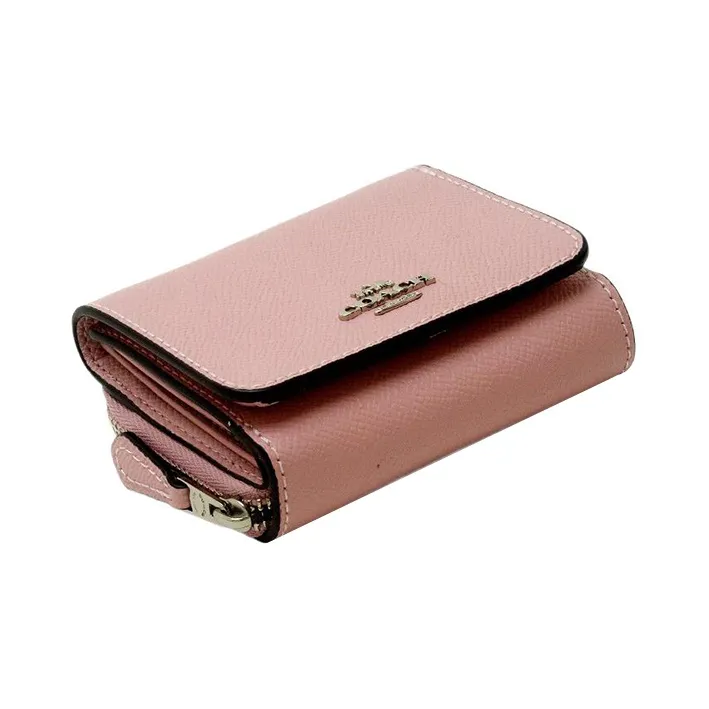 COACH Trifold Wallet Leather Wallet Mini Women's Pink-1