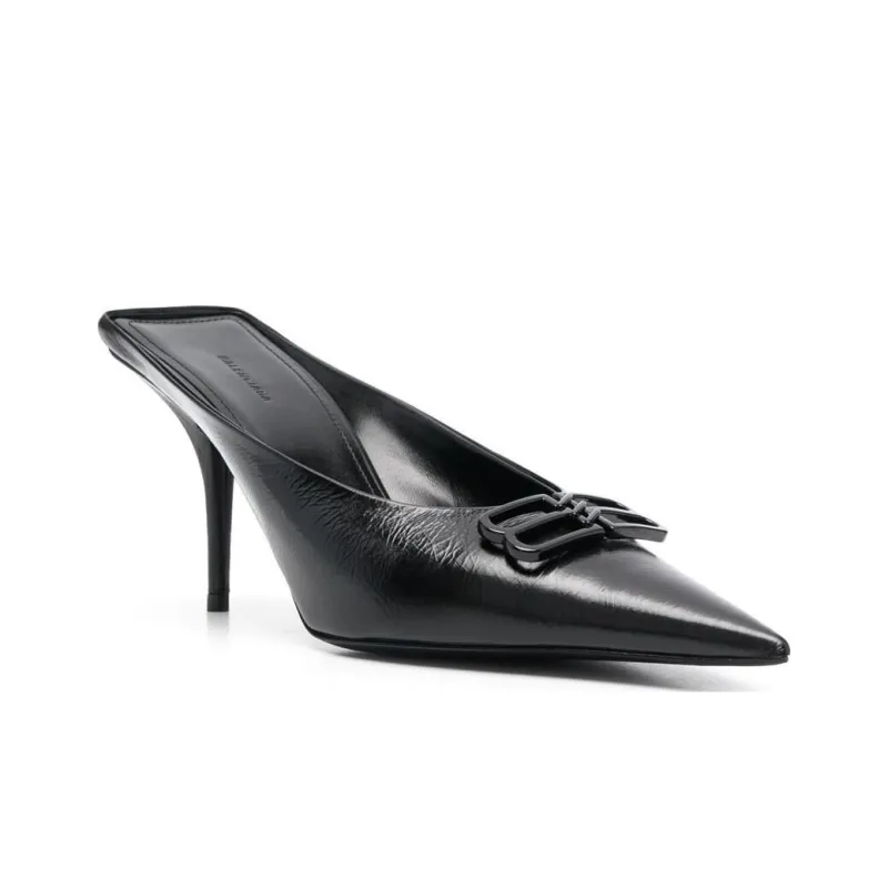 Balenciaga Knife Bb Leather Mules 'Black' Women's-1