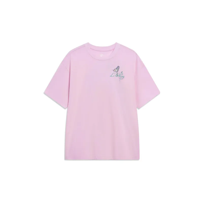 LINING Sports Trend Series T Shirts Women's Cherry Blossom Pink-1