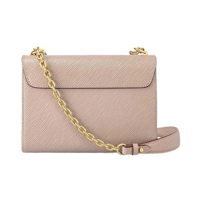 LOUIS VUITTON Twist Grained Calfskin Shoulder Bag Crossbody Bag Medium Size Women's Elephant Gray-2