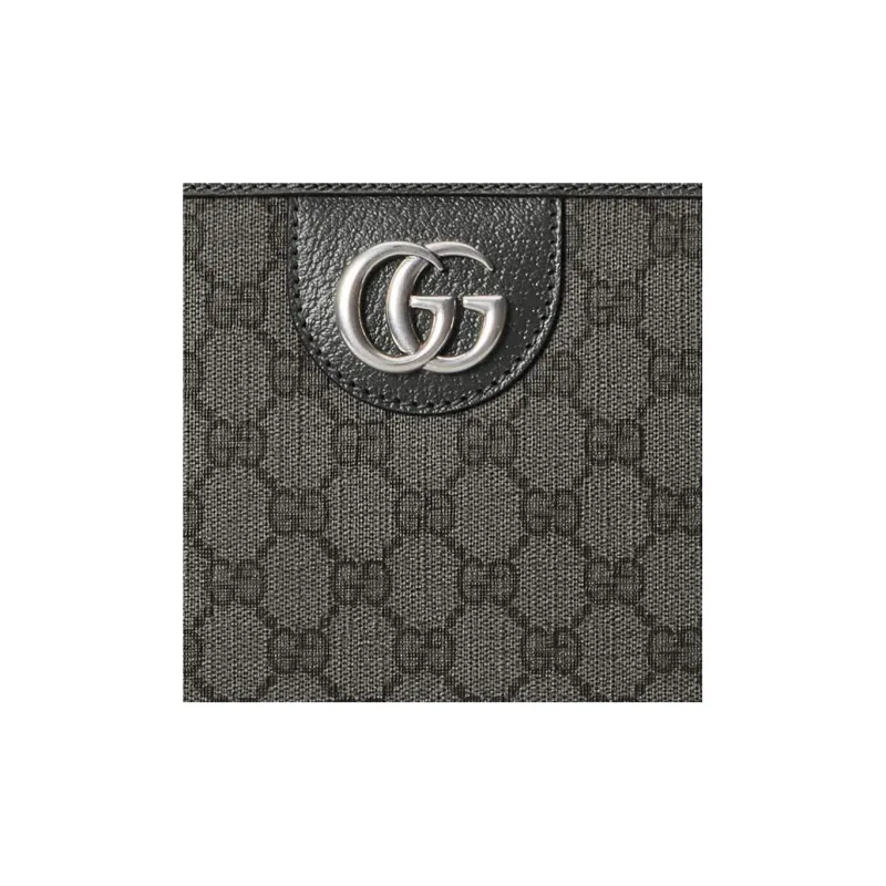GUCCI Ophidia Canvas With Leather Trim Clutch Regular Men's Gray-7
