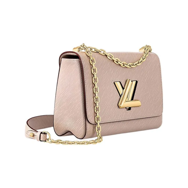 LOUIS VUITTON Twist Grained Calfskin Shoulder Bag Crossbody Bag Medium Size Women's Elephant Gray-1