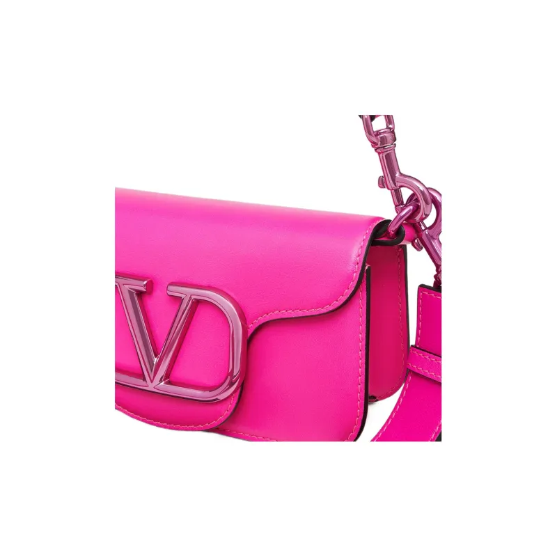 Valentino GARAVANILocò Calfskin Handbag Shoulder Bag Crossbody Bag Mini Men's Pink-3