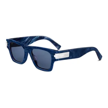 DIOR Plate Frame Square Sunglasses Men's Blue