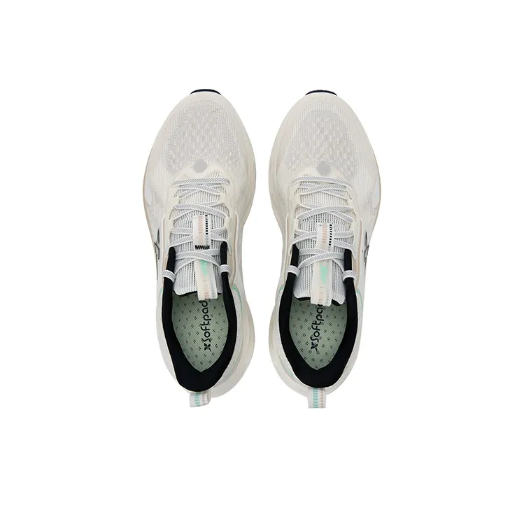 XTEP Shock Absorption Spinning 10.0 Running Shoes Men Low Top White Green-3