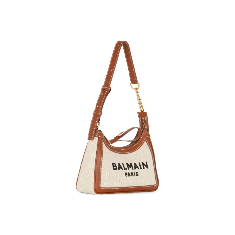 BALMAIN B ARMY Calfskin Patchwork Canvas Bag, Handbag, Shoulder Bag Women's-1