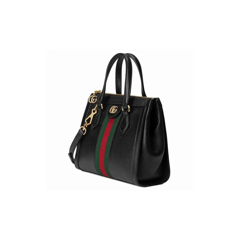 GUCCI Ophidia Leather Tote Bag, Shopping Bag, Portable Crossbody Bag, Shoulder Bag Trumpets Women's Black-1