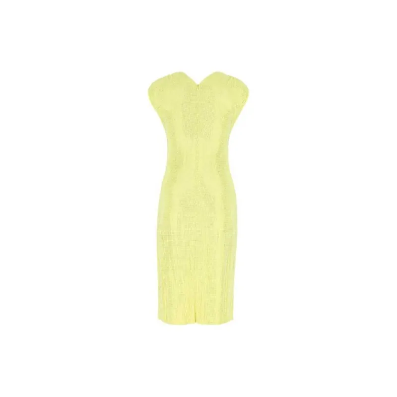 Bottega Veneta Short Sleeved Dresses Women's Yellow-1