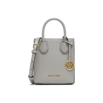 MICHAEL KORS Mercer Cow Leather Trunk Bag, Crossbody Handbag Extra Small Women's Pearl Gray