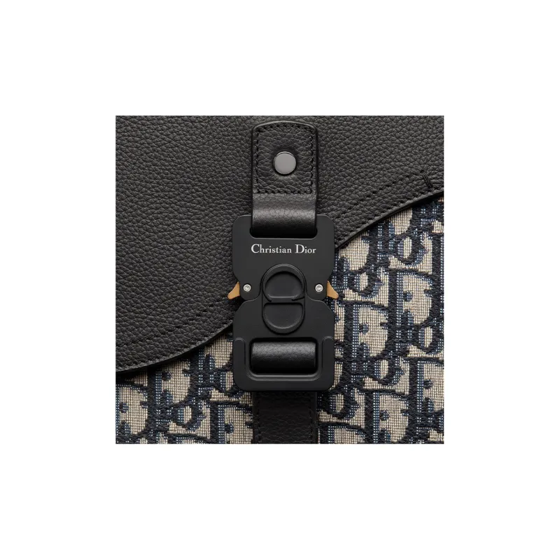 DIOR Oblique Print With Grain Cow Leather Clutch Regular Men's Beige/Black-4