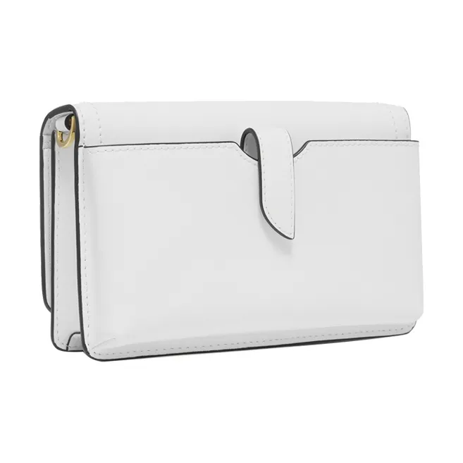 MICHAEL KORS Heather Leather Envelope Bag, Shoulder Bag Small Size Women's White-1