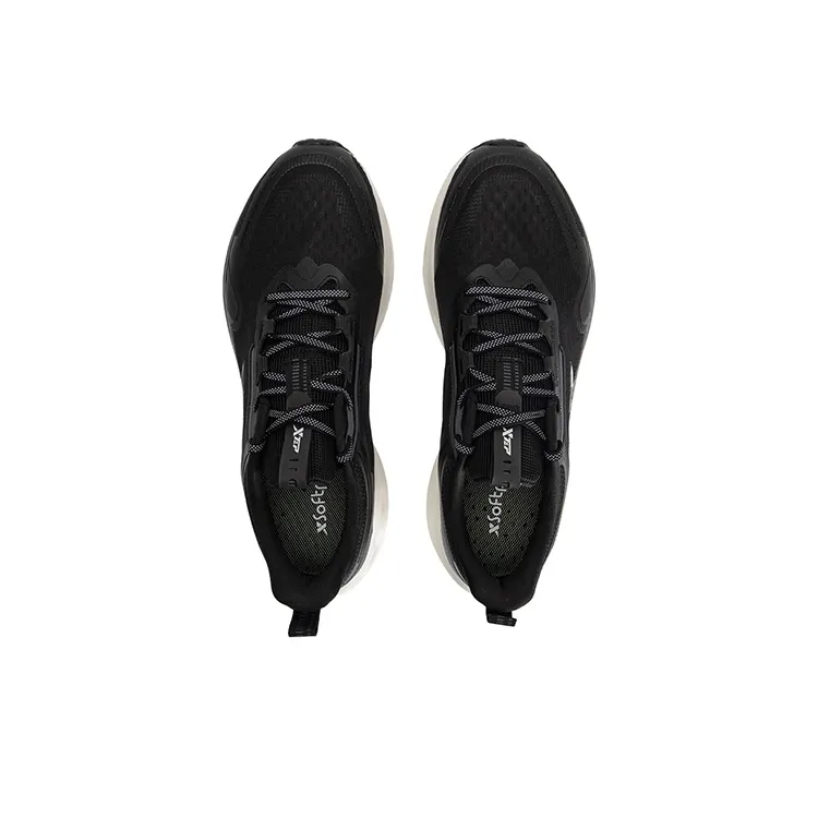 XTEP Shock Absorption Spinning 10.0 Running Shoes Men Low Top Black White-4