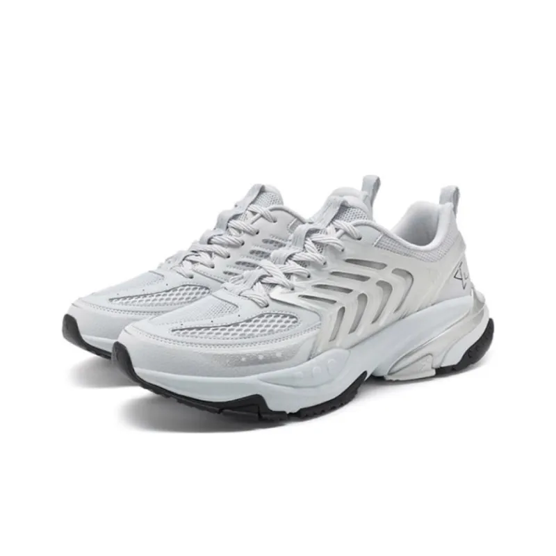 XTEP Cushioning Anti Slip And Wear Resistant Low Top Running Shoes Men's Gray Silver-2