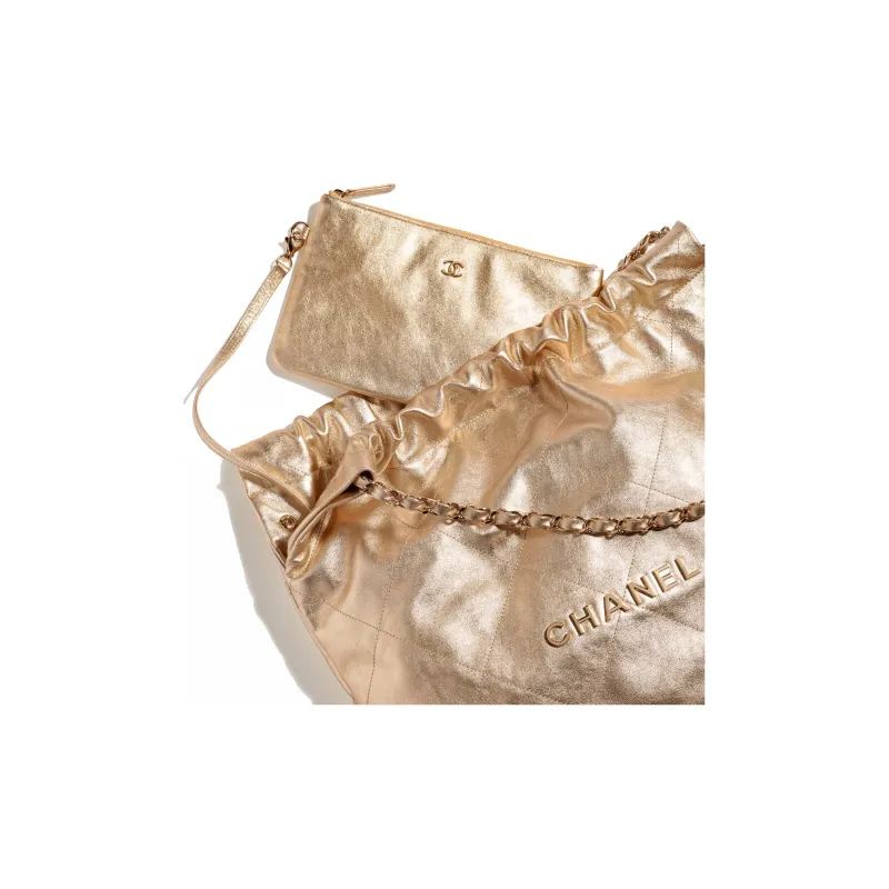 CHANEL 22Bag Calfskin Trash Bag, Tote Bag, Shopping Bag, Handbag, Shoulder Bag Regular Women's Gold-2