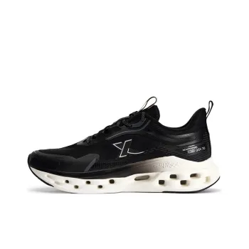 XTEP Shock Absorption Spinning 10.0 Running Shoes Men Low Top Black White