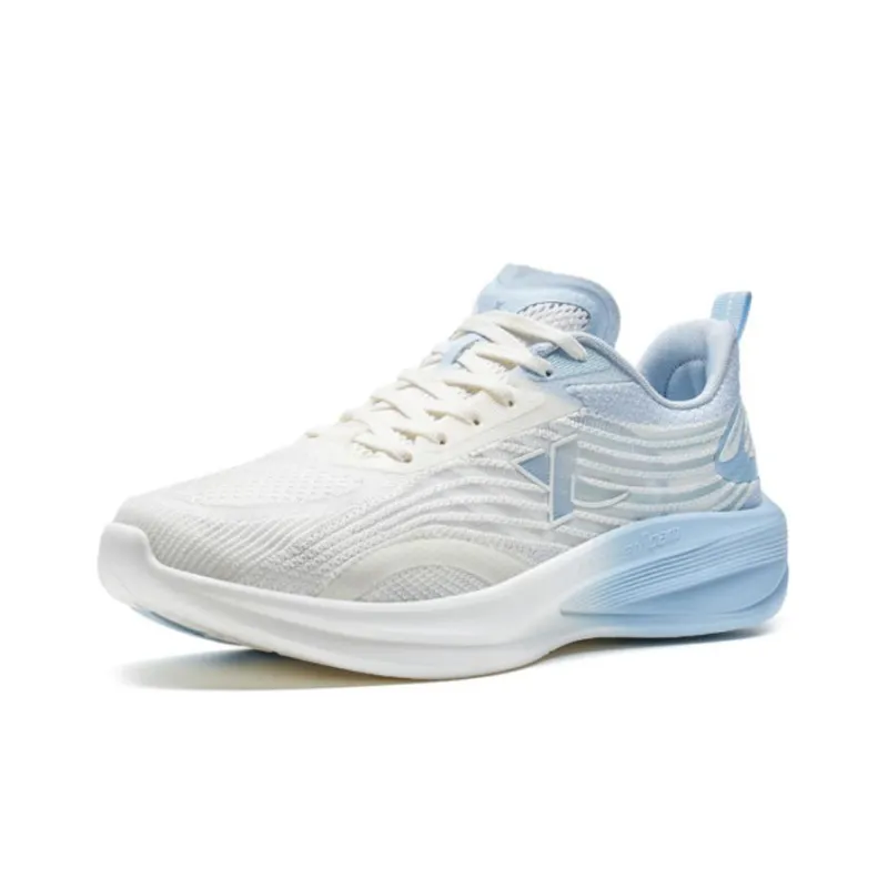 XTEP Cushioning Anti Slip And Wear Resistant Low Top Feiyu Technology Running Shoes Men's Sail White Microwave Blue-1